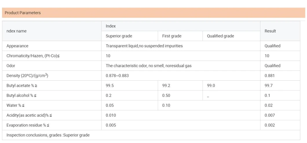 High Quality Sec-Butyl Acetate/Butyl Acetate 99%Min for Cleaning Agent and Paint